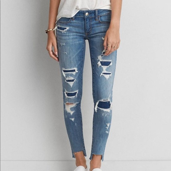 american eagle distressed jeggings